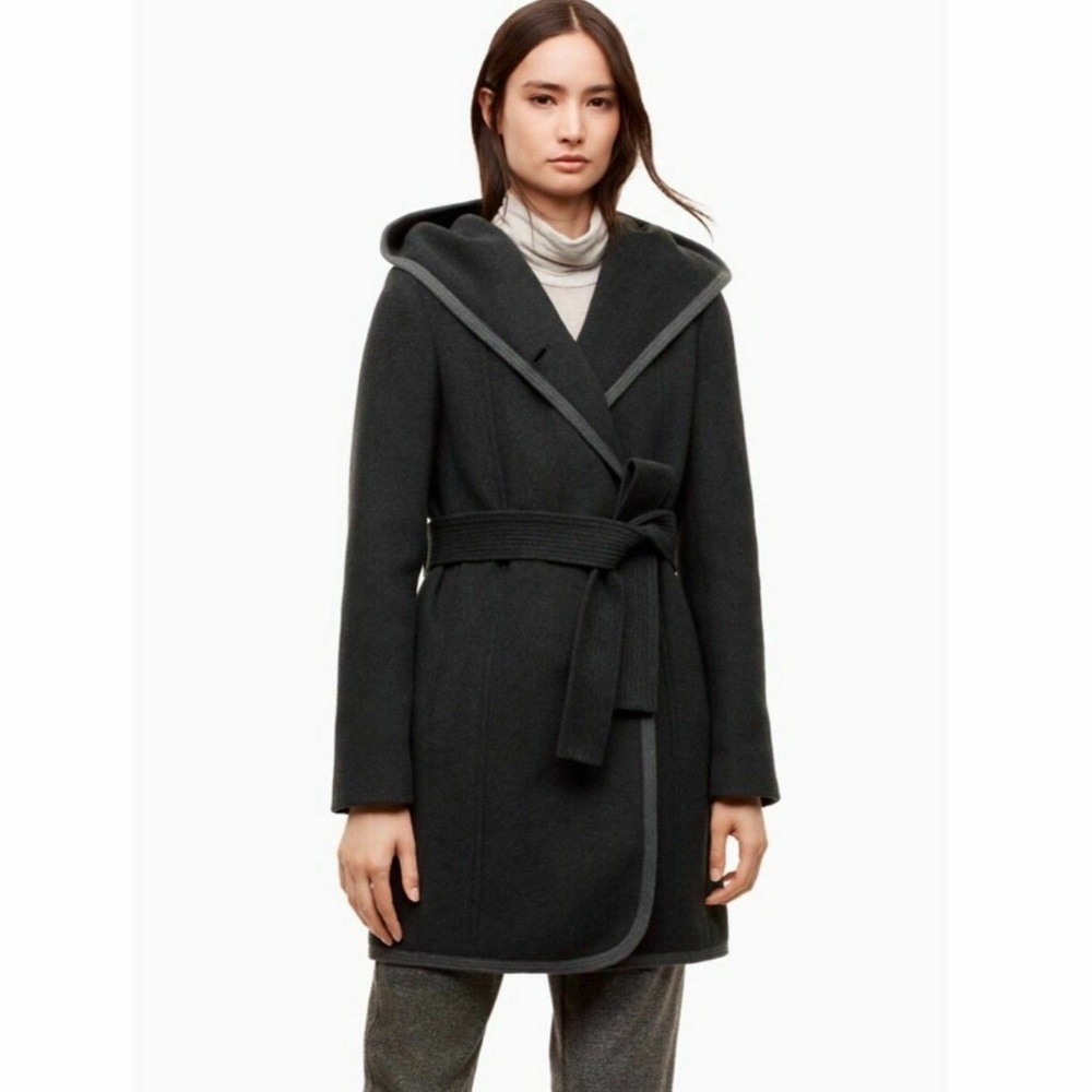 Aritzia Wilfred Borda Coat Gray Wool Cashmere XS 2